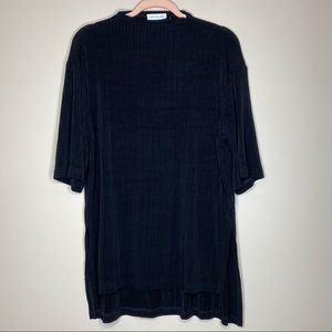 Lattelier Black High Standing Collar Top